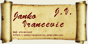 Janko Vrančević vizit kartica